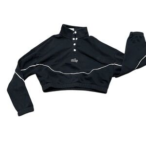 Nike Black and White Cropped Sweatshirt